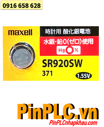 Maxell SR920SW, Pin 371 _Pin đồng hồ 1.55v Silver Oxide Maxell SR920SW, Pin 371
